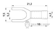 Ізольований наконечник вилковий e.terminal.stand.sv.1,25.5.grey 0.5-1.5 кв.мм, сірий, 100шт у Сумах