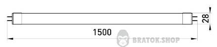 Лампа світлодіодна лінійна e.save.LED.Eco.T8.150.G13.24.6500, під патрон G13, довжина 150см, 24Вт, 6500К l0650511 у Києві