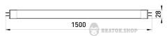 Лампа светодиодная линейная e.save.LED.Eco.T8.150.G13.24.6500, под патрон G13, длина 150см, 24Вт, 6500К