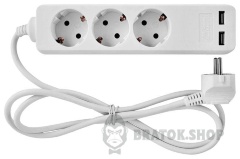 Подовжувач e.es.3.1.5.z.b.2.usb 3 гнізда, 1.5м, з з/к з USB-зарядкою, baby protect