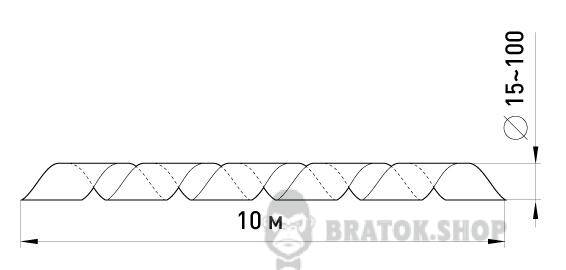 Спіральна обв'язка e.spiral.stand.19.black, 15-100 мм, 10м, чорна s2038016 у Києві