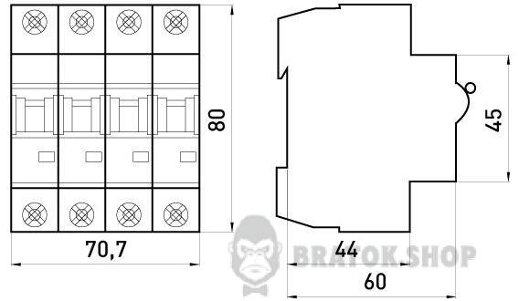 Модульный автоматический выключатель e.industrial.mcb.100.4.C16, 4 г, 16А, C, 10кА i0180030 в Киеве
