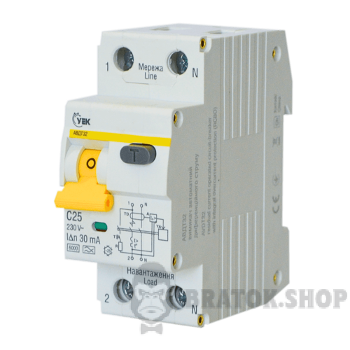 Диф автомат 2P 25A С 30мА УЭК АВДТ32 (MAD22-5-025-C-30-U) в Сумах