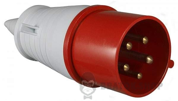 Вилка силовая переносная ВП 16A/5 400V 3P+N+PE (015) АСКО-Укрем A0080010003 красный
