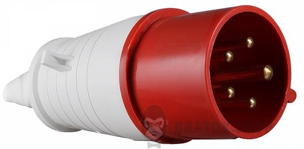 Вилка силовая переносная ВП 16A/5 400V 3P+N+PE (015) АСКО-Укрем A0080010003 красный