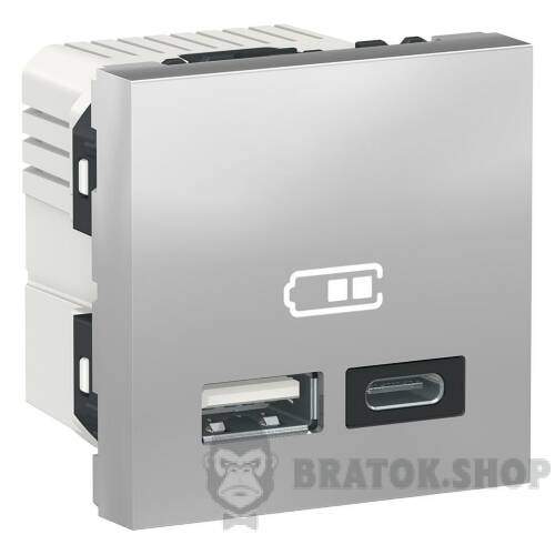 Подвійна USB розетка A+C алюміній NU301830 в Киеве
