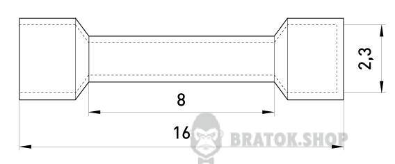 Гільза з'єднувальна ізольована  e.splice.stand.rvt.2.yellow 1,5-2,5 кв.мм, жовта, 100шт s4036030 у Сумах