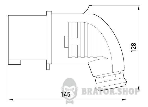 Силова вилка переносна кутова 3Р+N+Z, 400В,32A,IP44 3642-724 у Києві