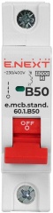 Модульний автоматичний вимикач e.mcb.stand.60.1.B50, 1р, 50А, B, 6кА