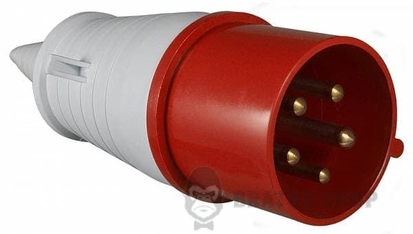 Вилка силовая переносная ВП 32A/5 400V 3P+N+PE (025) АСКО-Укрем A0080010006 красный