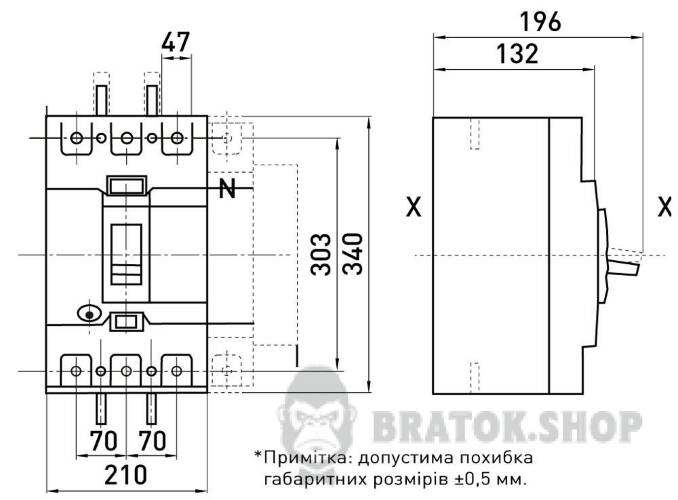 Силовой автоматический выключатель e.industrial.ukm.1250Re.1250 с электронным расцепителем, 3р, 1250А i0770059 в Киеве