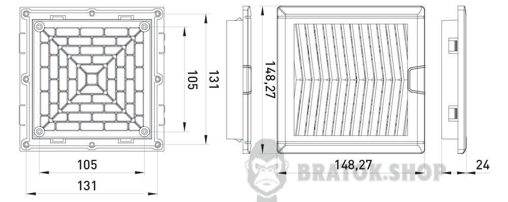 Решітка з фільтром e.climat.filter.pro.152 до вентилятора 120х120мм s0103010 у Києві