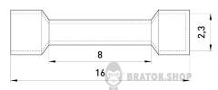 Гільза з'єднувальна ізольована e.splice.stand.rvt.2.black 1,5-2,5 кв.мм, чорна, 100шт