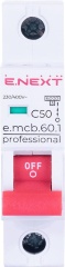 Модульний автоматичний вимикач e.mcb.pro.60.1.C 50 new, 1р, 50А, C, 6кА new