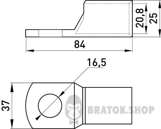Мідний луджений кабельний наконечник e.end.stand.c.240, D16.5 у Сумах