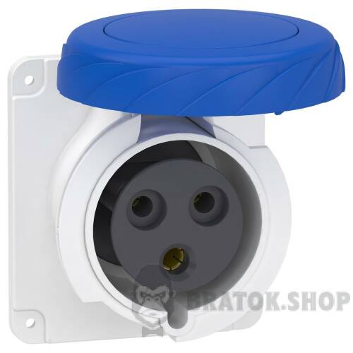 Розетка PratiKa, пряма, 32A, 2P + E, 200-250 B AC, з'єднання гвинтами, панельна PKF32G723 у Києві