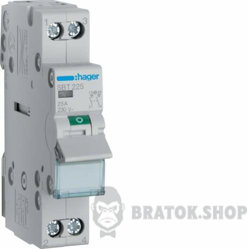 Рубильник 2p 25A I-О ручной выключатель нагрузки HAGER SBT225