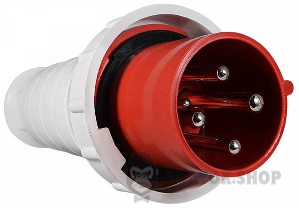 Вилка силовая переносная ВП 63A/4 400V 3P+PE (034) АСКО-Укрем A0080010008 красный