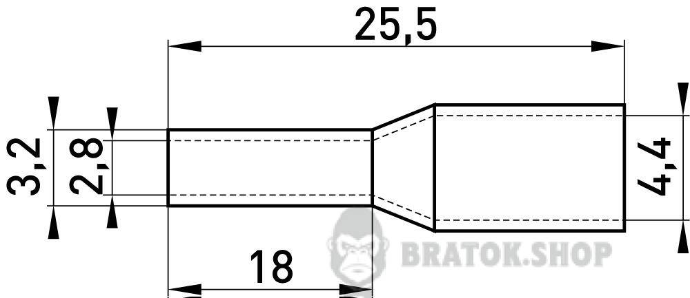 Ізольований наконечник втулковий e.terminal.stand.e4018.black 4,0 кв.мм, чорний, 100шт в Сумах