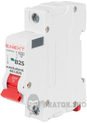 Модульний автоматичний вимикач e.mcb.stand.60.1.B25, 1р, 25А, B, 6кА