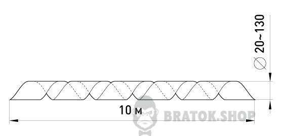 Спіральна обв'язка e.spiral.stand.24.black, 20-130 мм, 10м, чорна s2038017 у Києві