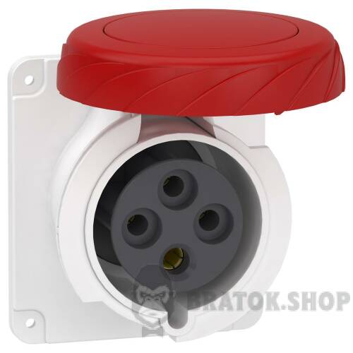Розетка PratiKa, пряма, 32A, 3P + E, 380-415 B AC, з'єднання гвинтами, панельна PKF32G734 у Києві