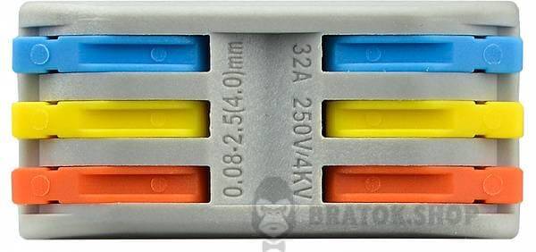 Клема самозатискна прохідна 32A АСКО-Укрем PCT-2-3-С A0130010112