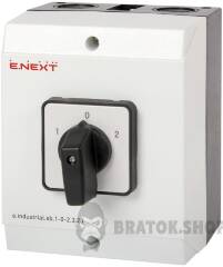 Пакетный переключатель в корпусе e.industrial.sb.1-0-2.3.20, 3р, 20А (1-0-2)