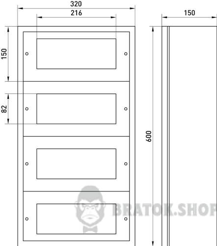 Корпус металлический e.mbox.industrial.n.48z IP41, навесной, на 48 модулей CPR802 в Киеве