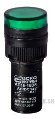 Сигнальная арматура AD16-16DS зеленая 24V АC/DC
