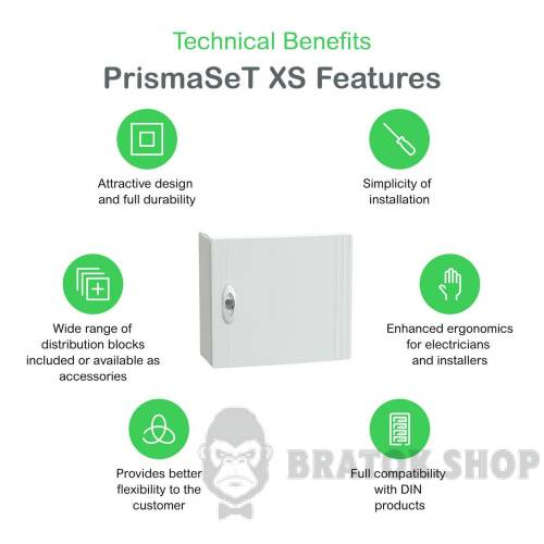 Распределительный щит навесной, 1 ряд, 13 модулей, белая дверь, PrismaSeT XS LVSXQ113 в Сумах