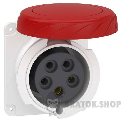 Розетка PratiKa, пряма, 32A, 3P + N + E, 380-415 B AC, з'єднання гвинтами, панельна PKF32G735 у Києві