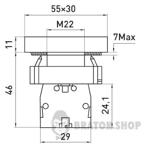 Кнопка подвійна квадратна e.mb.bl8325 зелена/червона 1NO+1NC