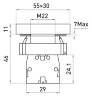 Кнопка подвійна квадратна e.mb.bl8325 зелена/червона 1NO+1NC
