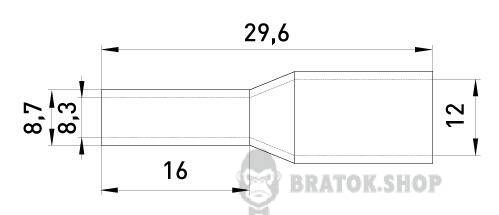 Ізольований наконечник втулковий e.terminal.stand.e35-16.grey 35,0 кв.мм, сірий (50шт) в Сумах