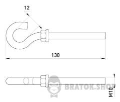Анкерный крюк e.anchor.hook.pro.M10.12.130, М10, 12х130мм