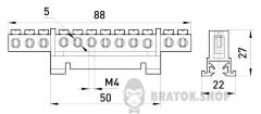 Шина нульова e.bs.stand.1.12 12 отв.