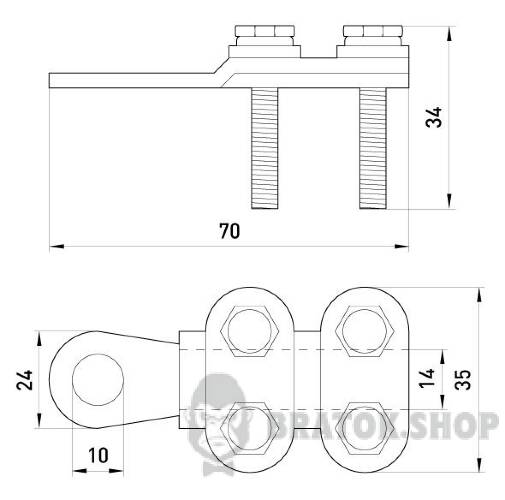 Наконечник кабельний e.end.stand.clamp.70.95 на гвинтах