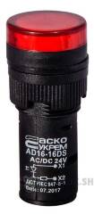 Сигнальная арматура AD16-16DS красная 24V АC/DC