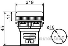 Сигнальная арматура AD16-16DS красная 24V АC/DC