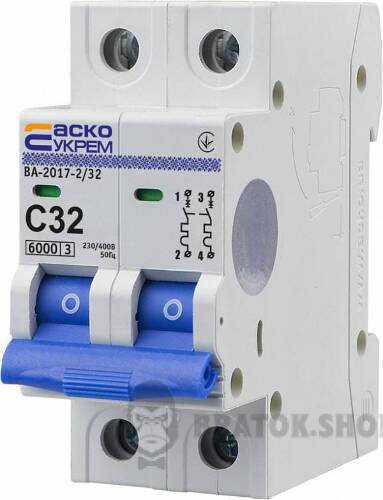 Автоматичний вимикач 2p 32A C 6kA АСКО-УКРЕМ ВА-2017 A0010170015