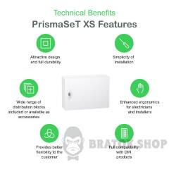 Розподільчий щит навісний, 1 ряд, 18 модулів, білі двері, PrismaSeT XS