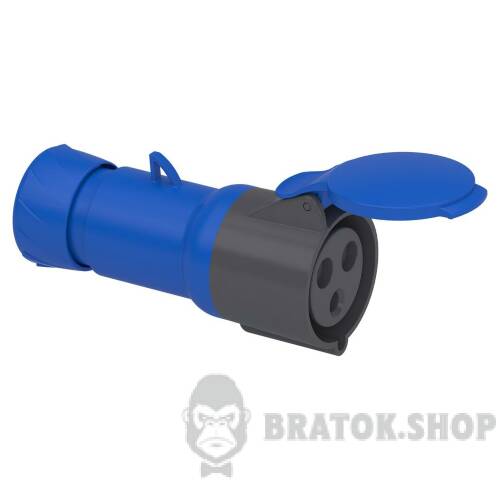 Кабельна розетка PratiKa, пряма, 16 A, 2P + E, 200-250 B AC, IP44 PKF32M423 у Києві