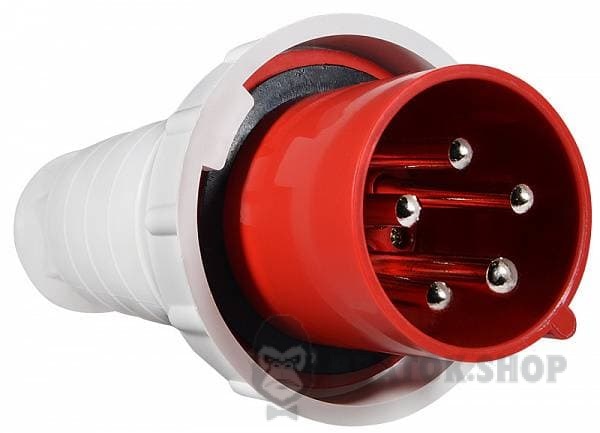 Вилка силовая переносная ВП 125A/5 400V 3P+N+PE (045) АСКО-Укрем A0080010011 красный