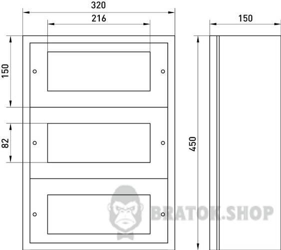 Корпус металлический e.mbox.industrial.n.36z IP41, навесной, на 36 модулей CPR801 в Киеве