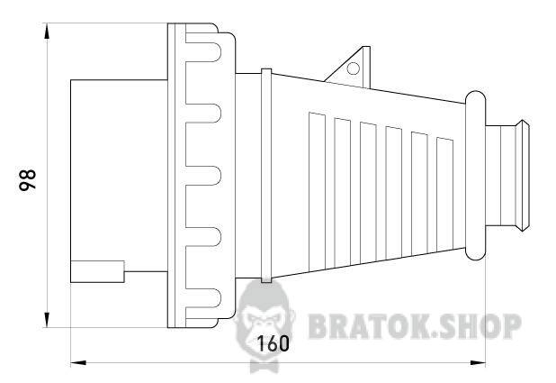 Силовая вилка переносная 3Р+N+Z, 400В, 32А, IP67 3646-337 в Киеве