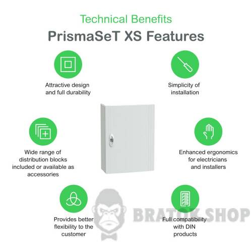 Распределительный щит навесной, 2 ряда, 13 модулей, белая дверь, PrismaSeT XS LVSXQ213 в Сумах