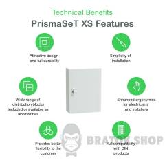 Розподільчий щит навісний, 2 ряди, 13 модулів, білі двері, PrismaSeT XS