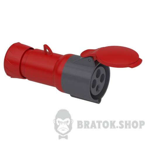 Кабельна розетка PratiKa, пряма, 32 A, 3P + E, 380-415 B AC, IP44 PKF32M434 у Києві