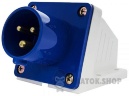 Вилка силовая стационарная ВС 16A/3 220V 2P+PE (513) АСКО-Укрем A0080060001 синий